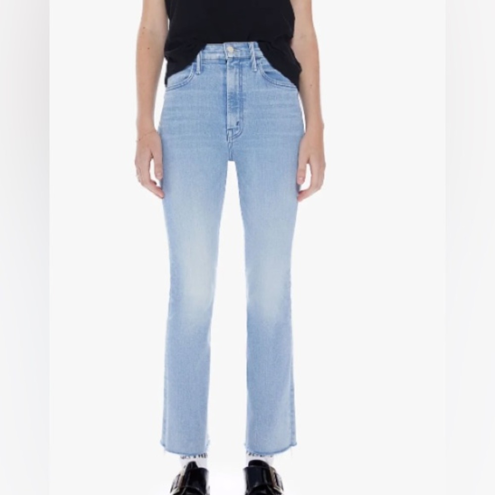 Mother jeans the hustler ankle fray in cutting class size 27